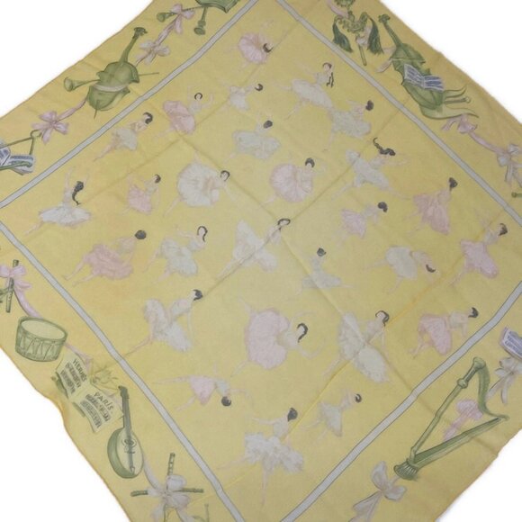 Auth HERMES Carre 90 - Yellow Khaki Multi Scarf - Picture 1 of 7